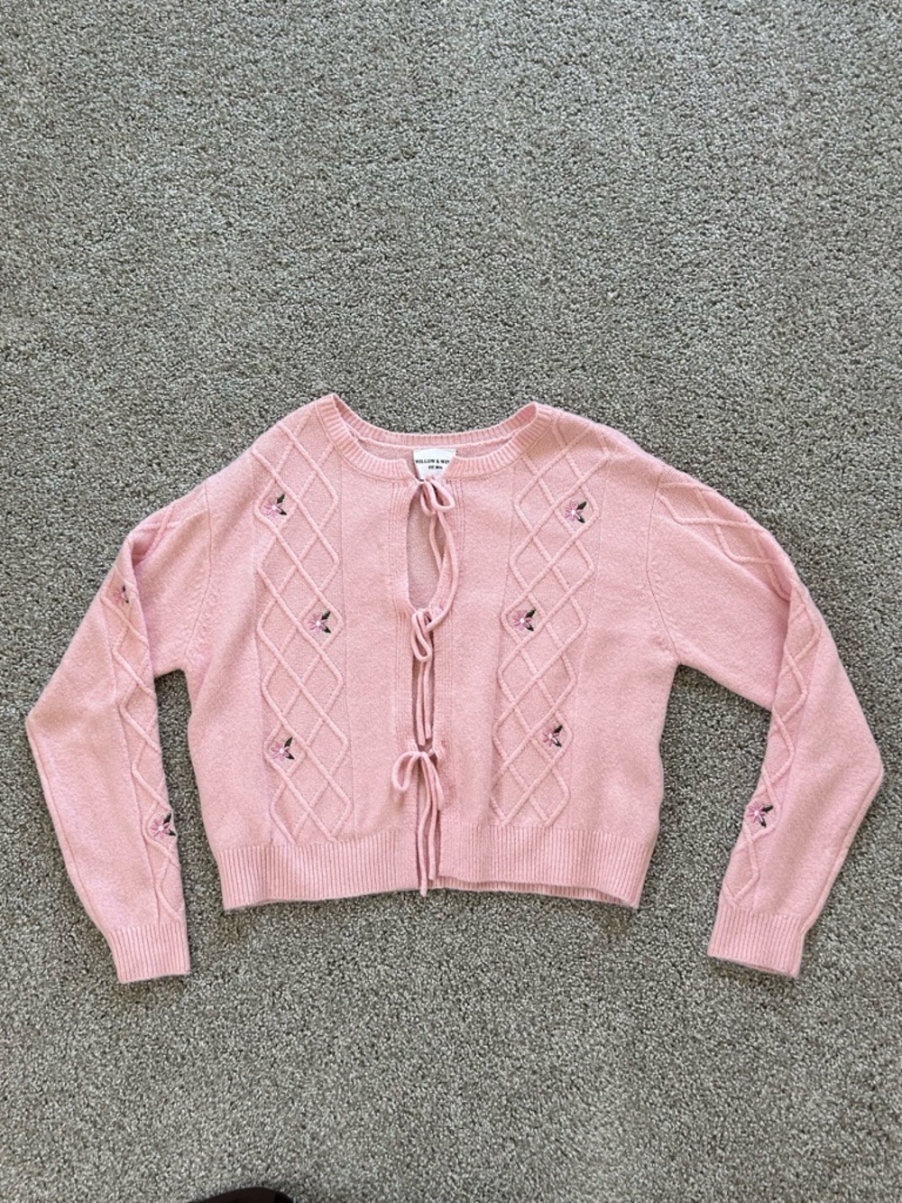 pink floral cardigan